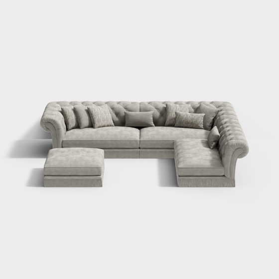 European American Modern Seats & Sofas,L-shaped Sofa,Earth color