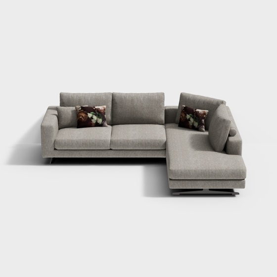 Modern Seats & Sofas,L-shaped Sofa,Gray+Black