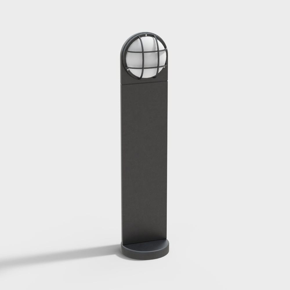 现代铁艺户外灯-户外现代路灯3D模型