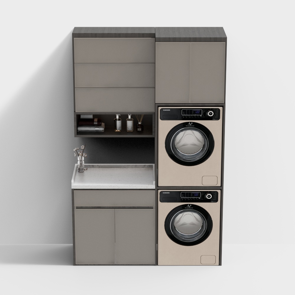 洗衣机柜63D模型