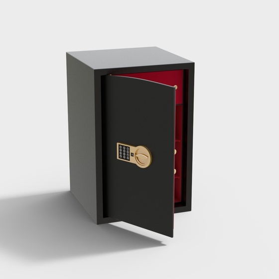 Safe Box 3D Model in Earth Color