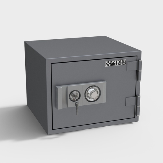 Gray Safe Box 3D Model
