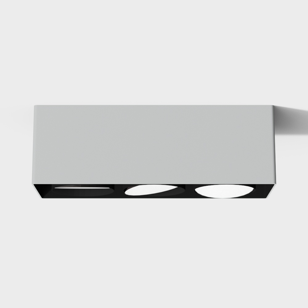 三珠白色方灯3D模型