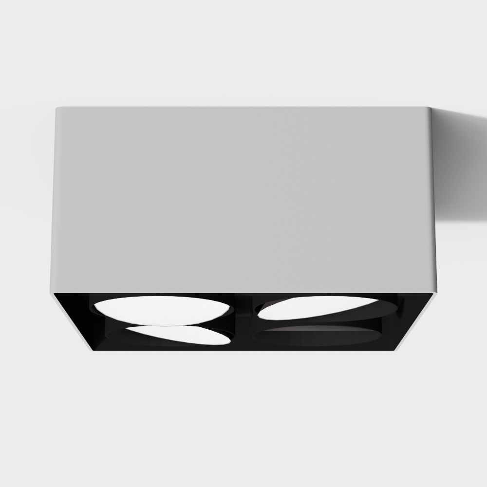 正方形白色四珠方灯3D模型