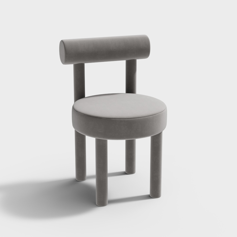 现代单椅组合-灰色布艺单椅