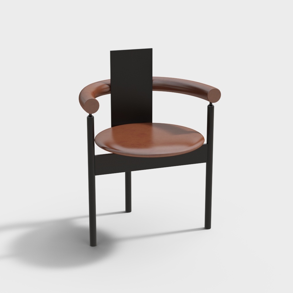 新中式单椅-中式靠背椅3D模型