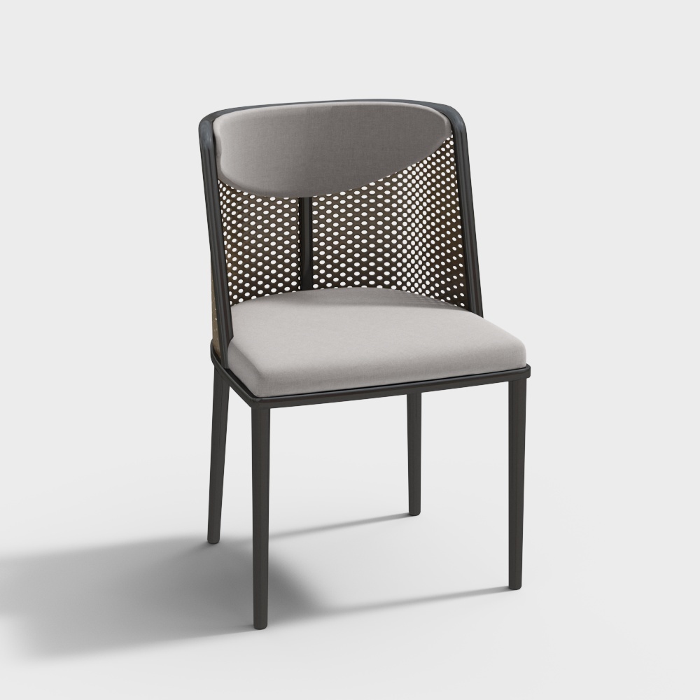 新中式单椅-餐椅3D模型