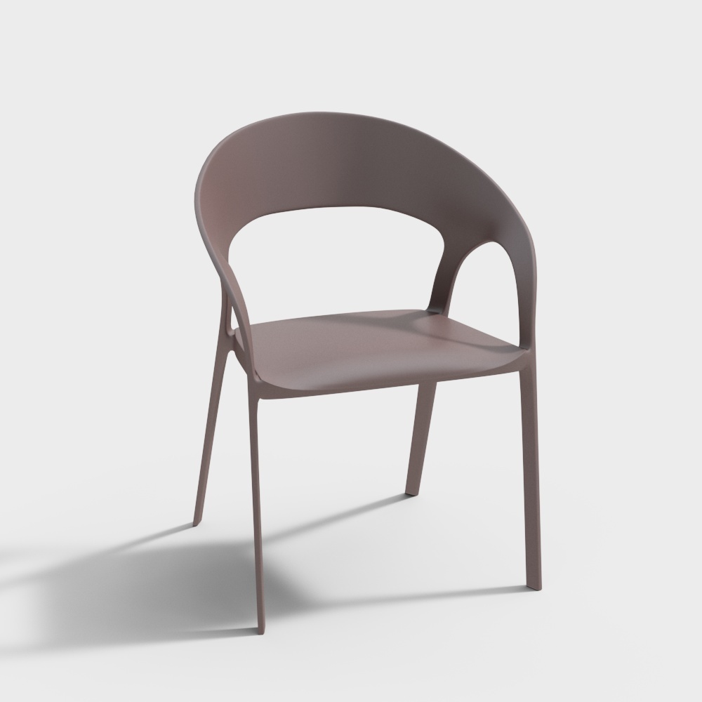 现代单椅-红色靠背椅3D模型