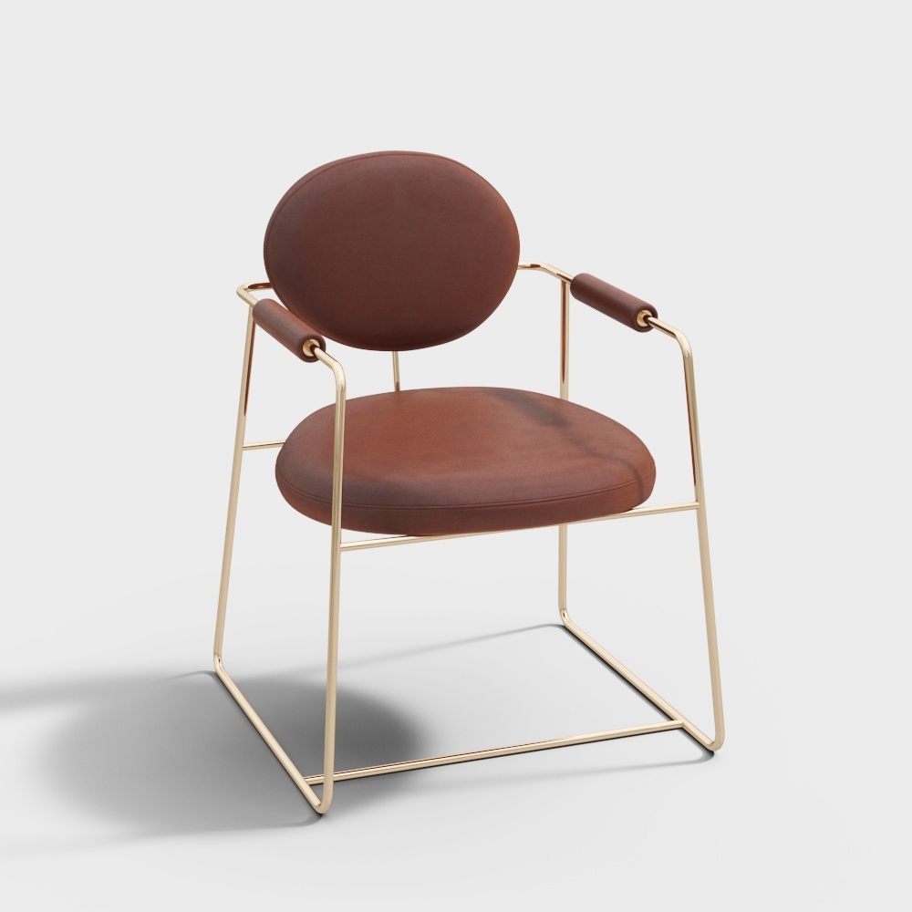 Baxter 现代单椅吧椅组合-红色吧椅3D模型