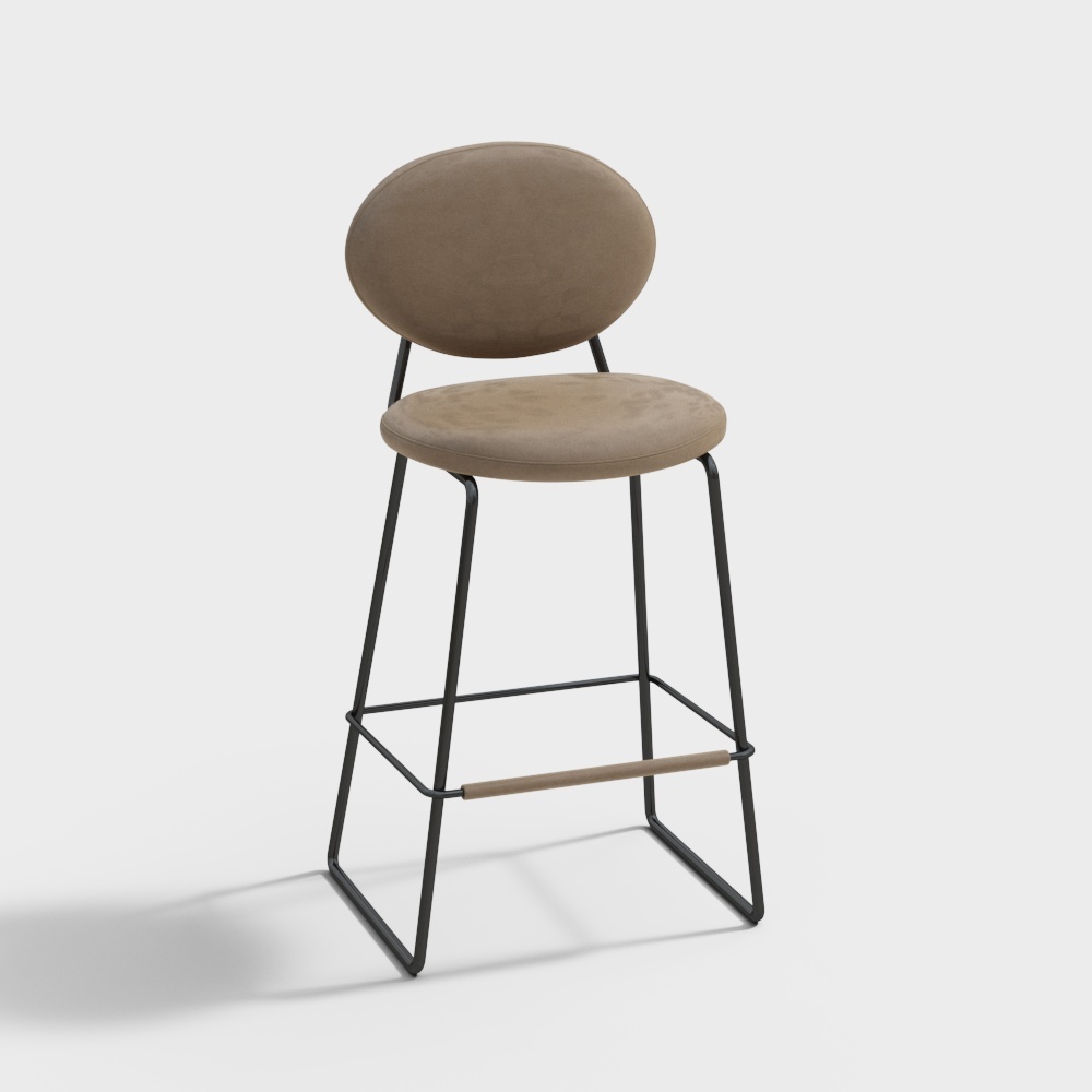 Baxter 现代单椅吧椅组合-吧椅3D模型