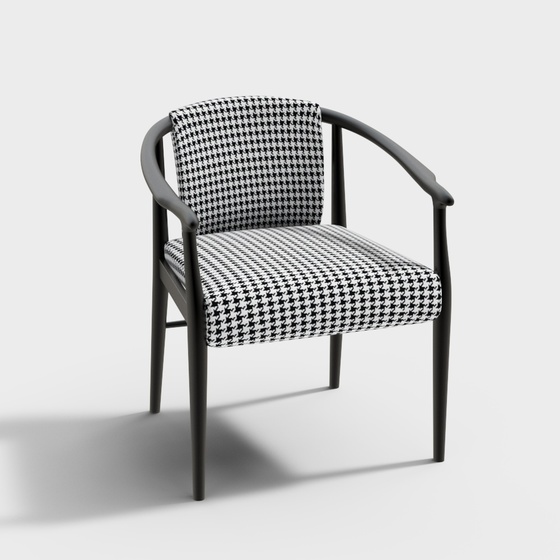 Neo-Chinese Style Single Chair - Houndstooth Single Chair