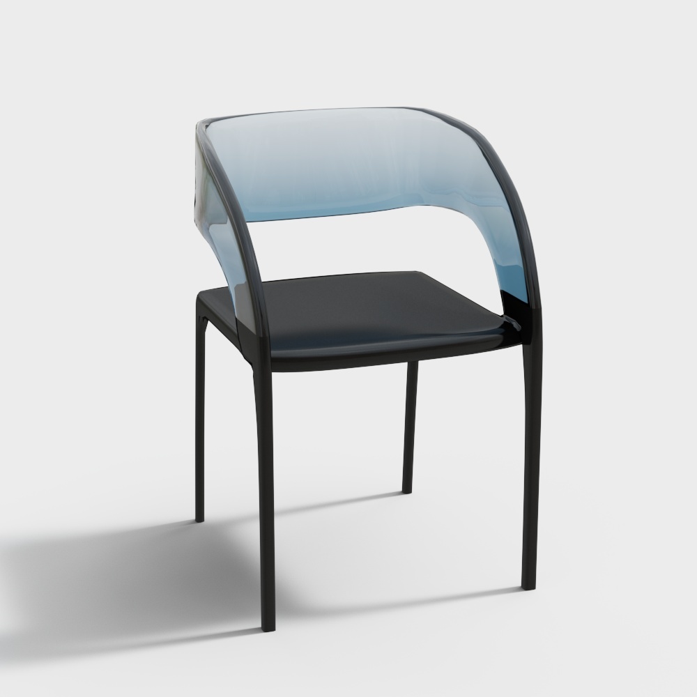 现代单椅-亚克力餐椅3D模型