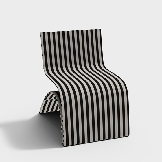 Modern Single Chair - Striped Chair