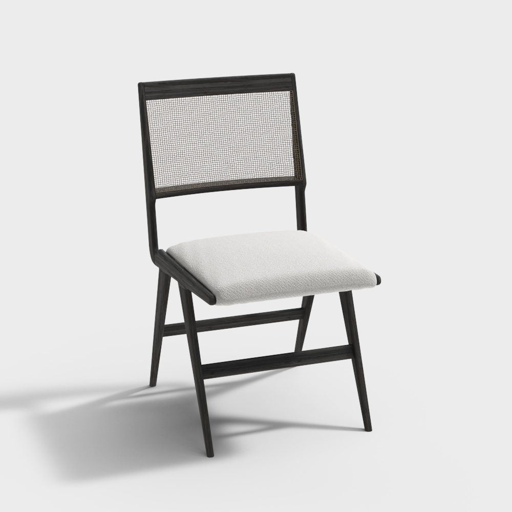 现代单椅组合-网眼靠背椅3D模型