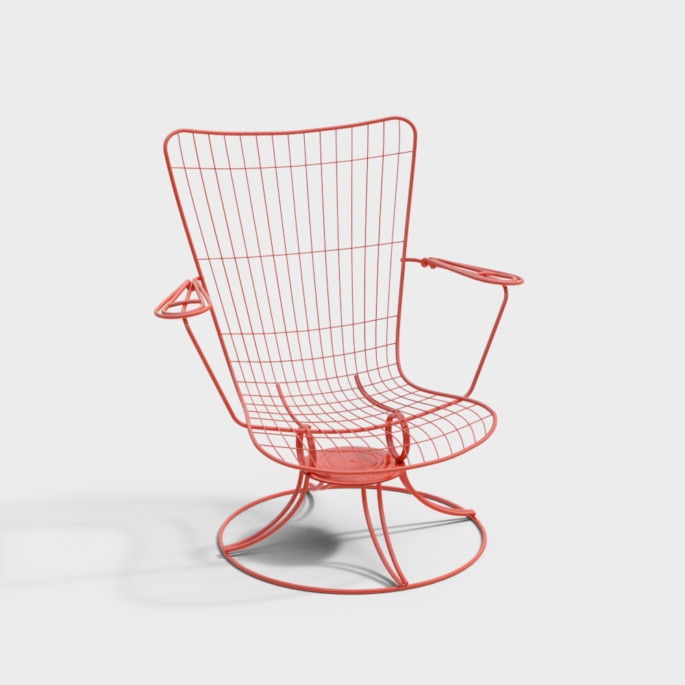 现代单椅-铁艺椅子3D模型