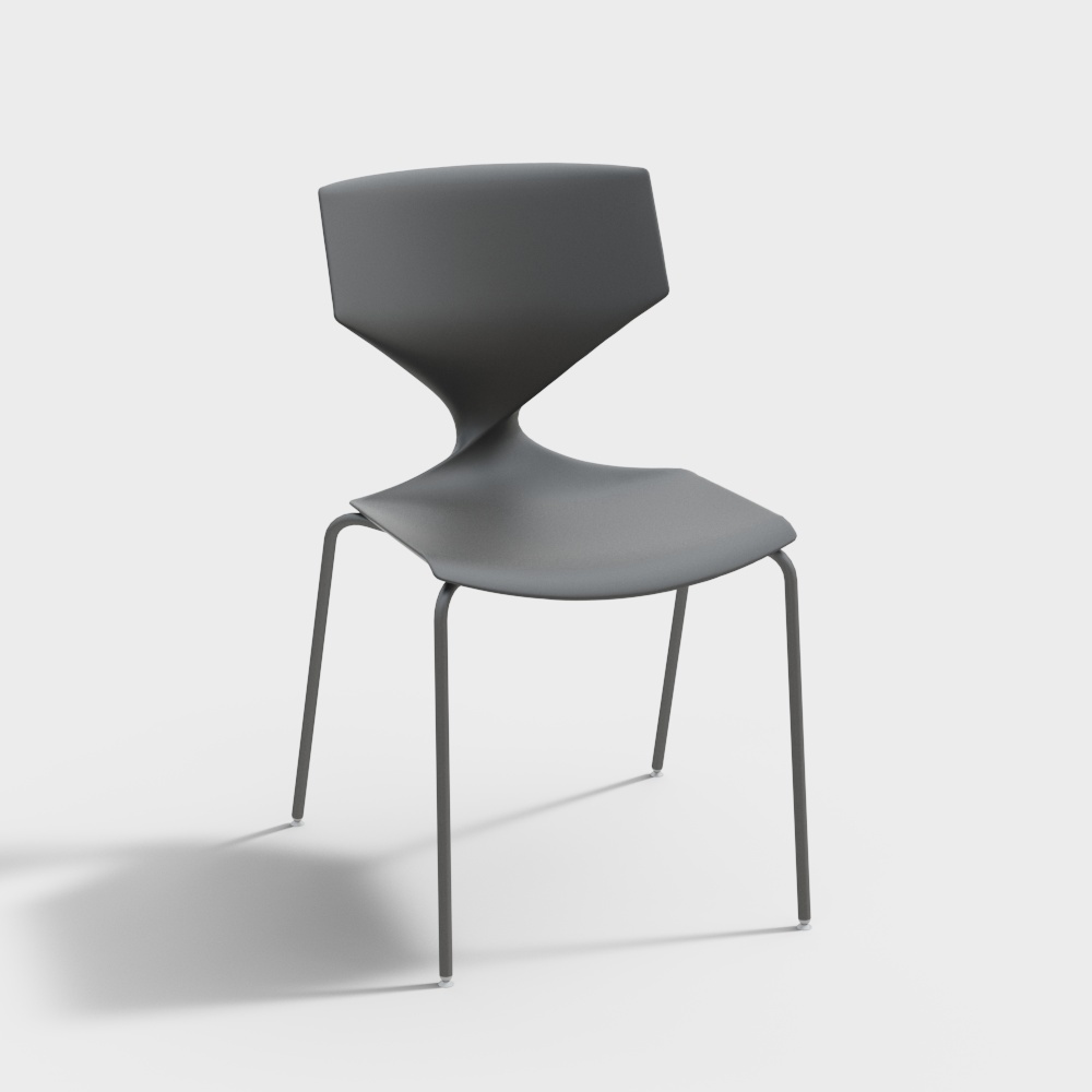 现代单椅-异形靠背椅3D模型