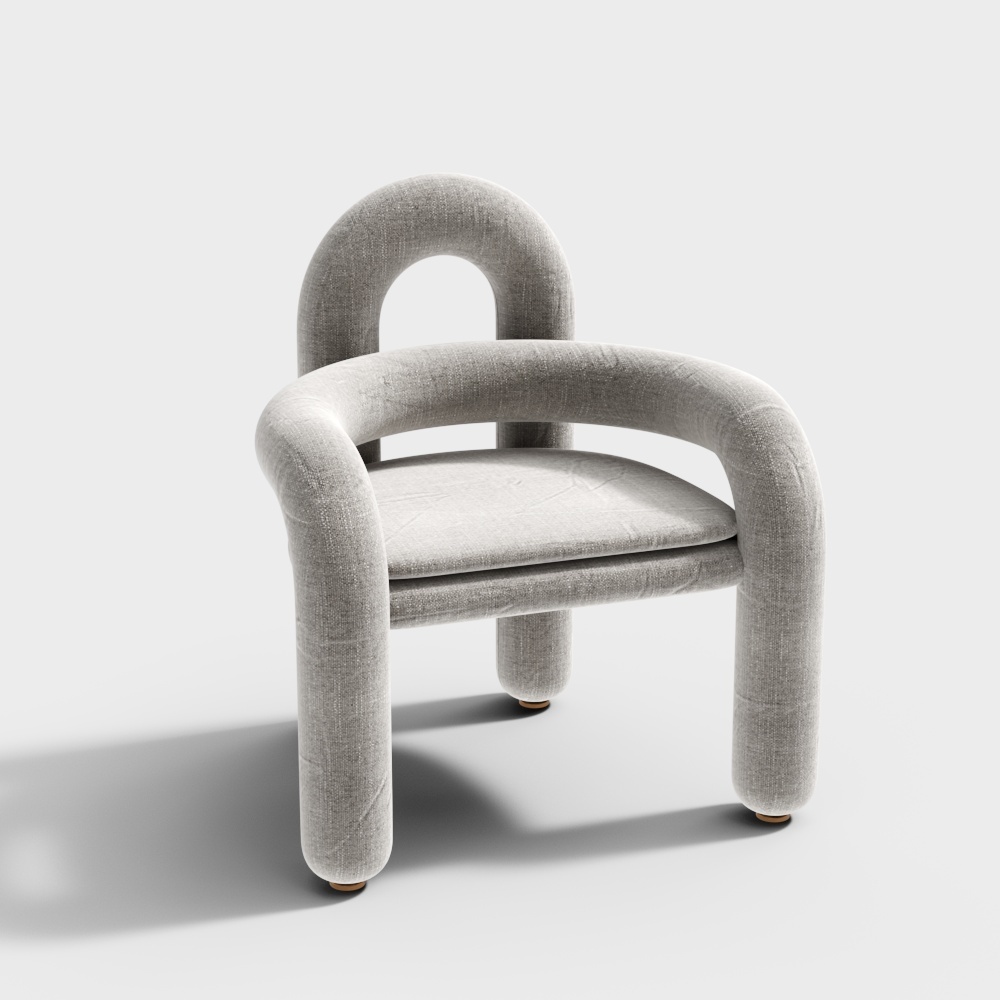 现代单椅组合-现代布艺椅子3D模型