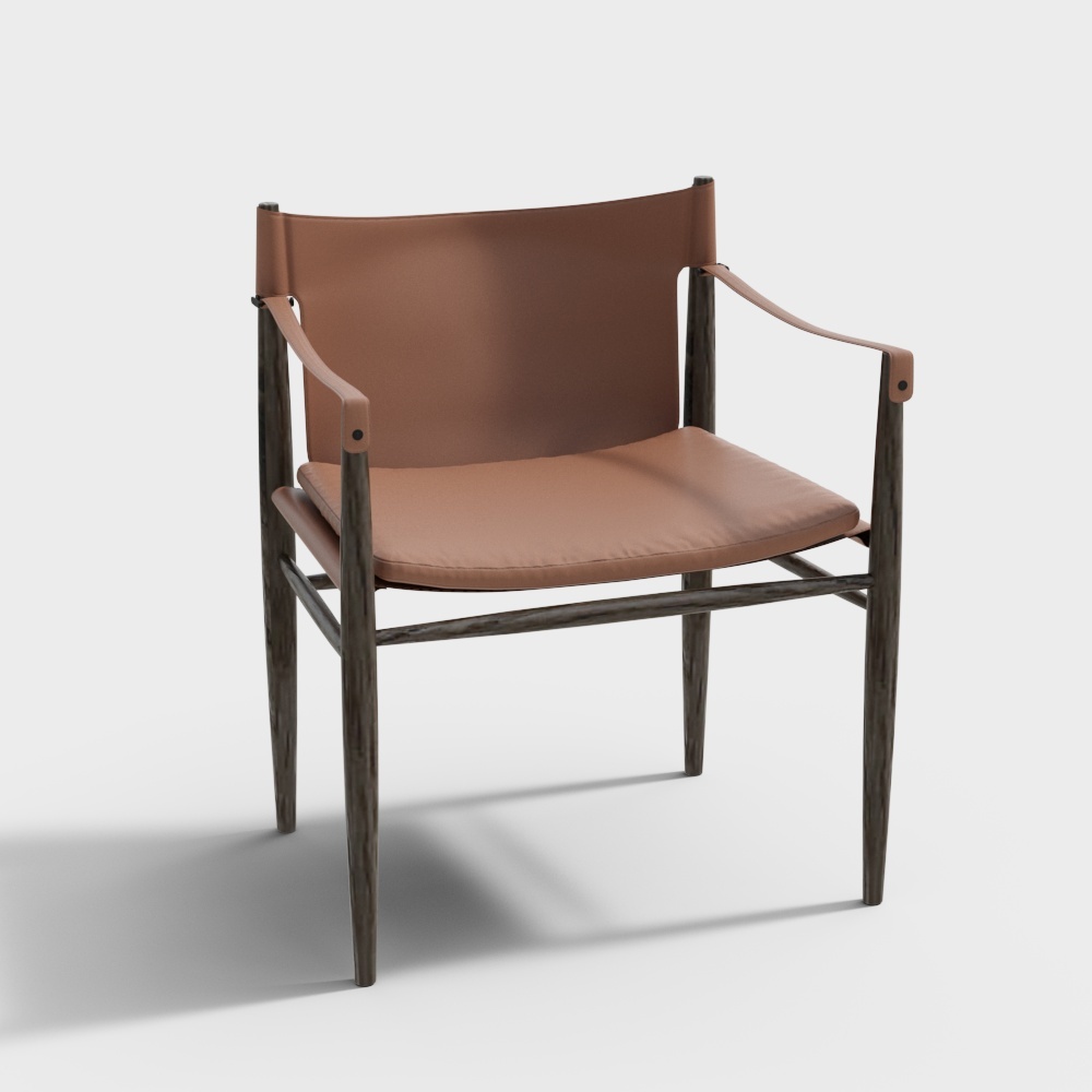 现代单椅-木纹单椅