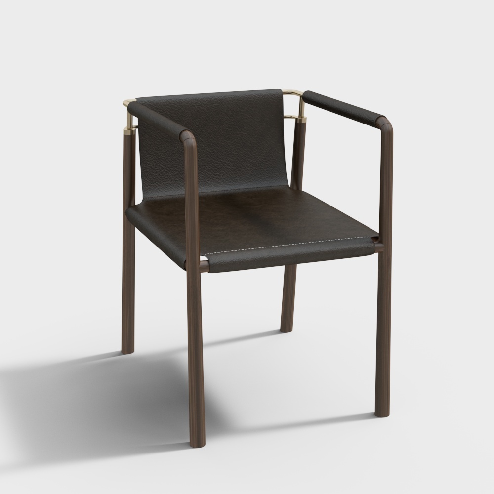 现代单椅组合-金属单椅3D模型