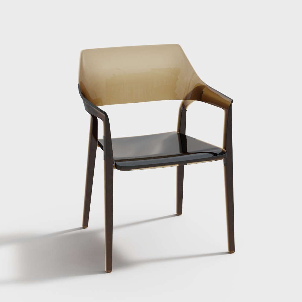 现代亚克力单椅-亚克力餐椅3D模型