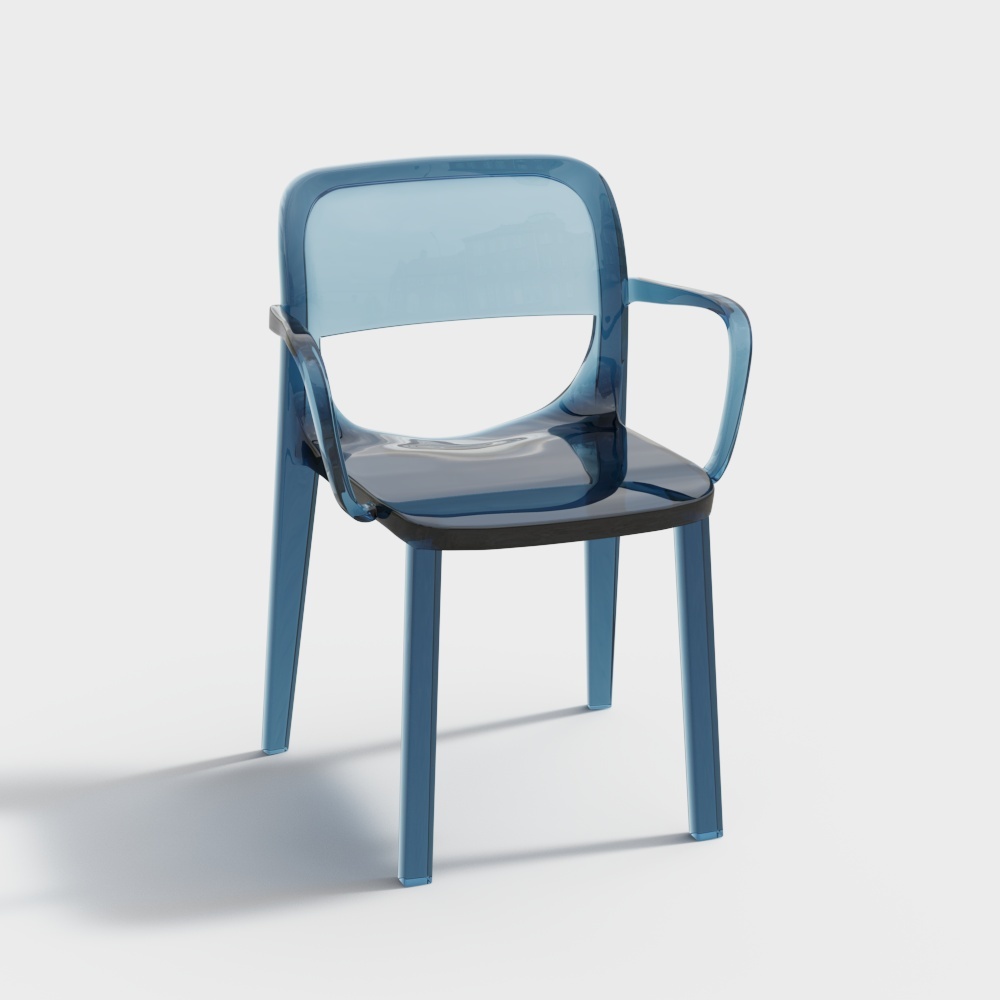 现代亚克力单椅-靠背椅3D模型
