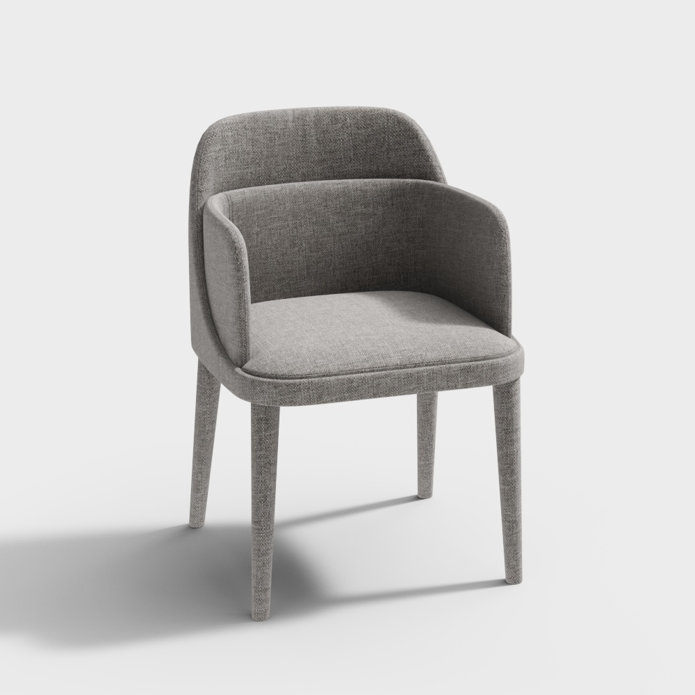 现代单椅组合-扶手靠背椅3D模型