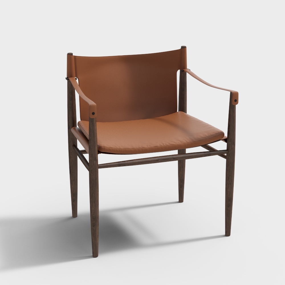 现代单椅-木纹靠背椅