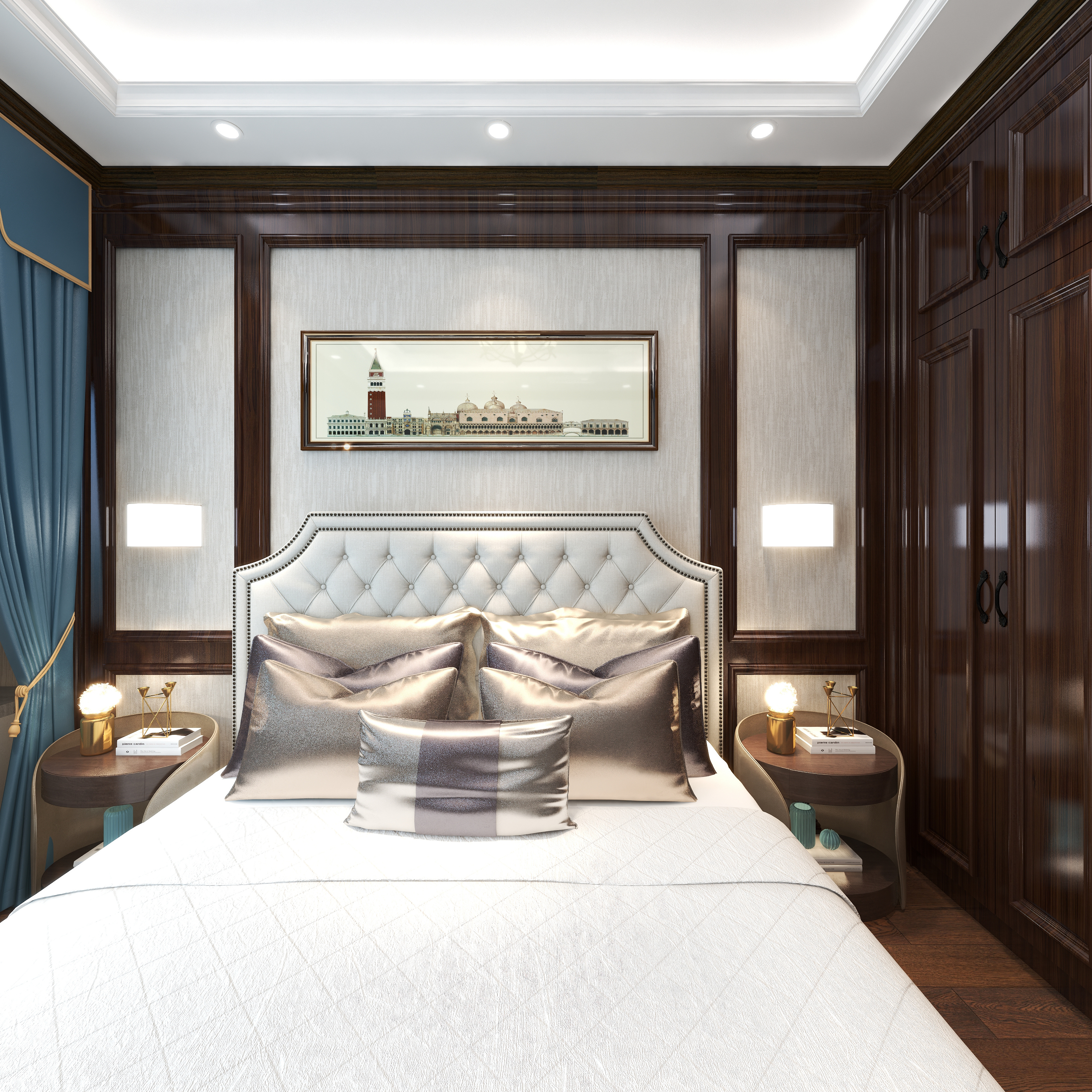 羽非设计-《书香门第》-140平方美式4居一层老人房装修效果图第3张