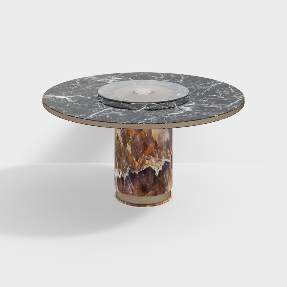现代餐桌-元素圆餐桌3D模型