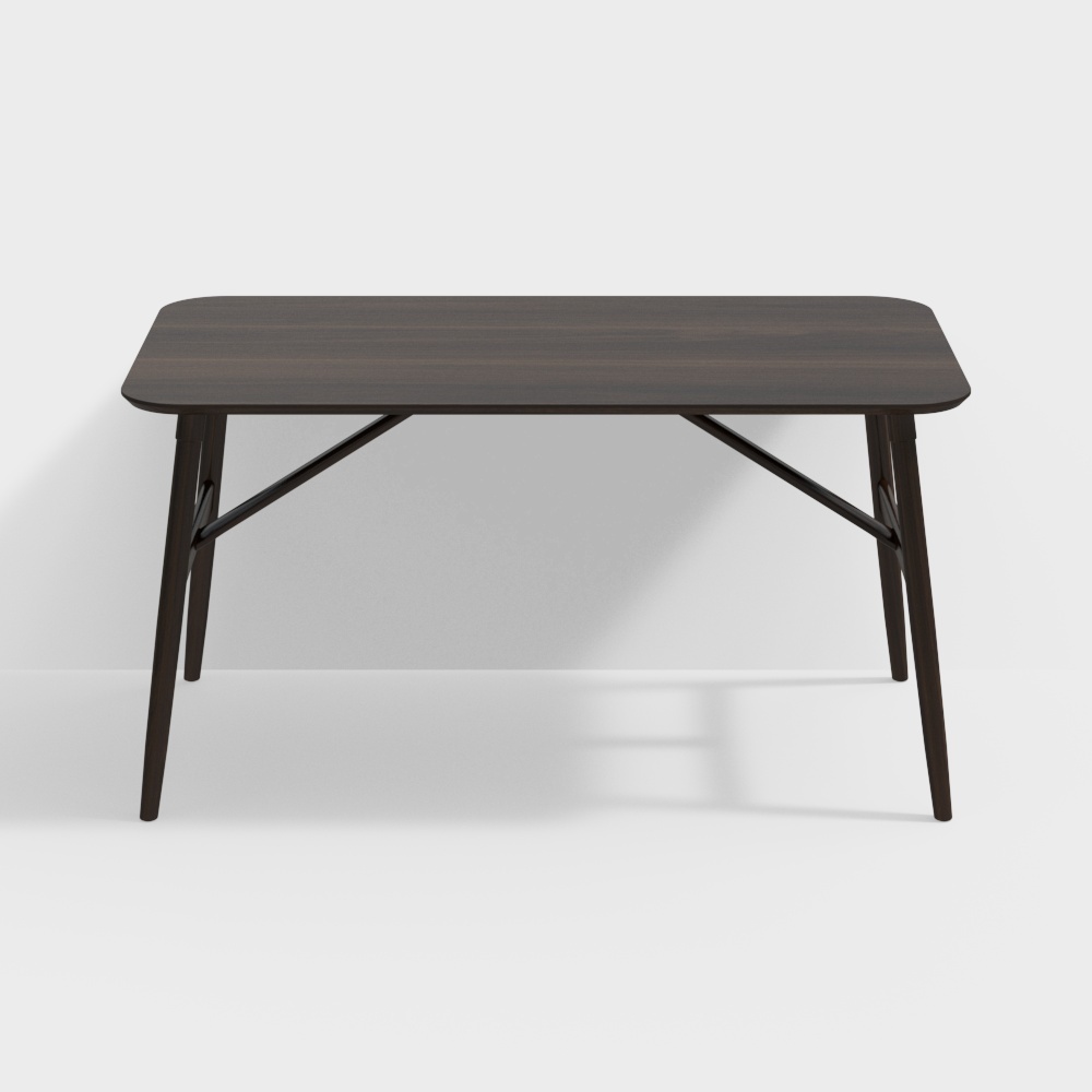 现代餐桌-斜脚木餐桌