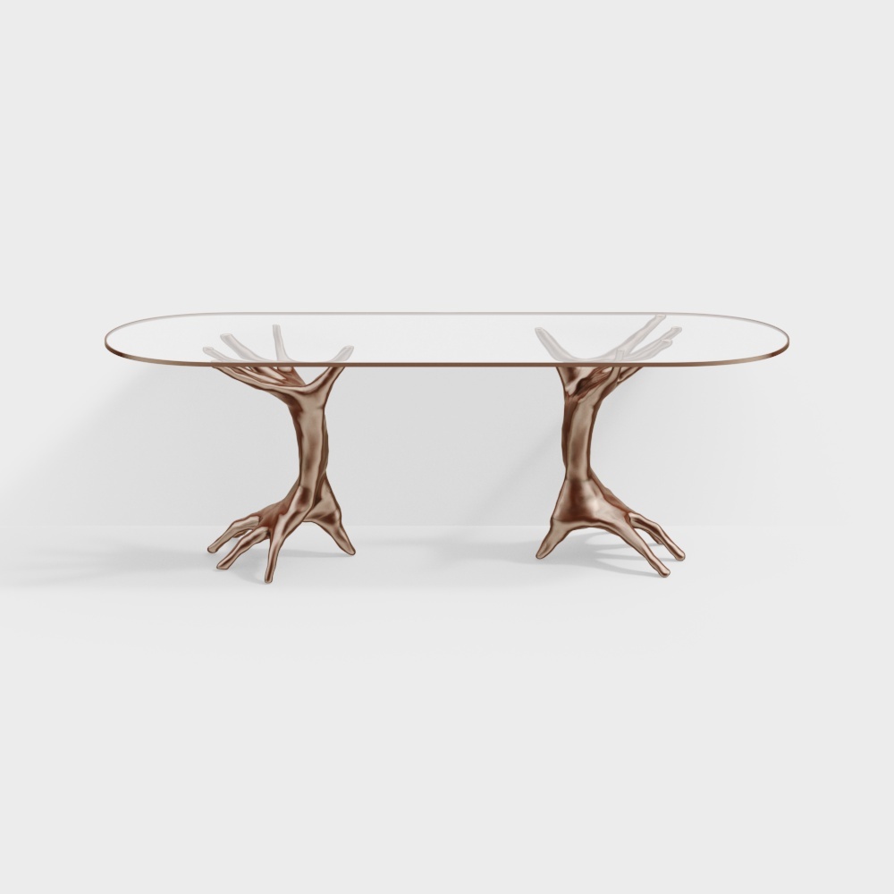 现代餐桌-造型玻璃餐桌