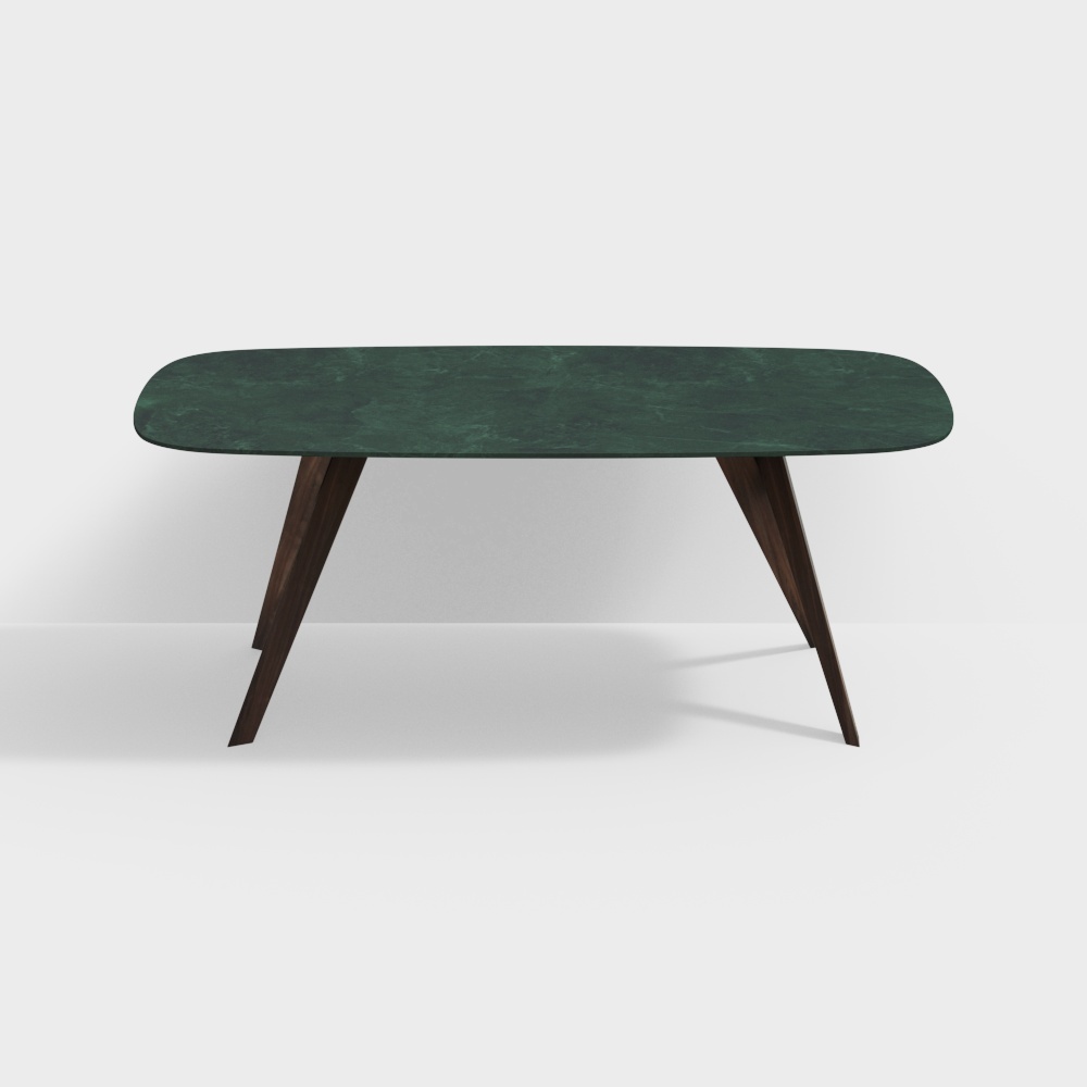 北欧餐桌-绿色大理石餐桌