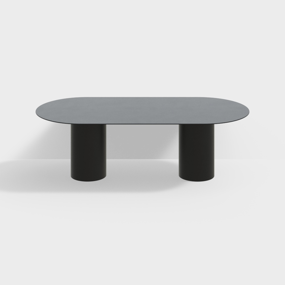现代餐桌-玻璃长方餐桌