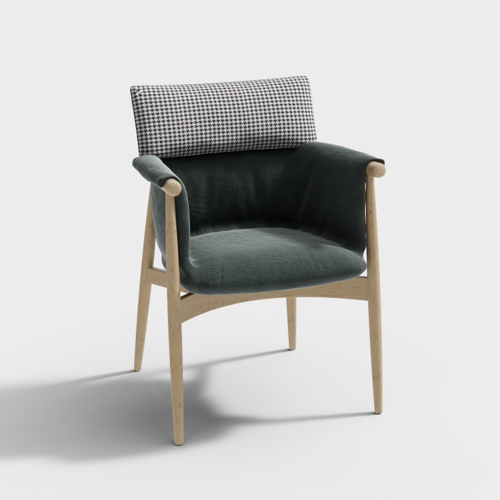 CARL HANSEN & SON 北欧休闲椅-千鸟格3D模型