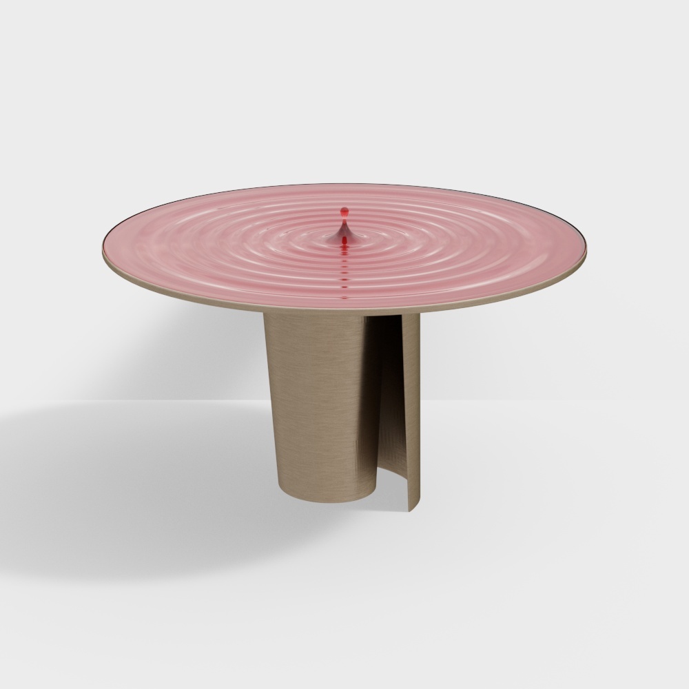 现代轻奢餐桌-红色水滴桌