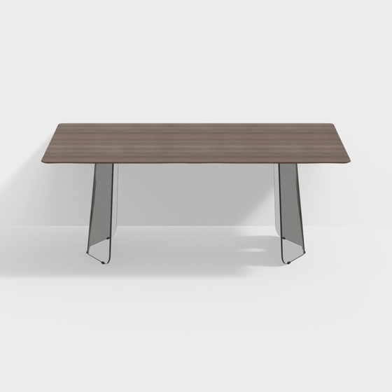 Modern Acrylic Wood Surface Long Table