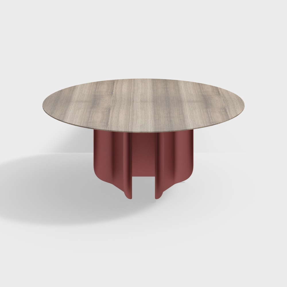 Miniforms 现代餐桌-木质圆餐桌3D模型
