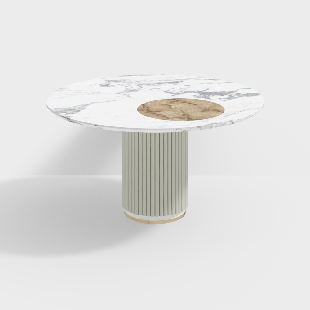 现代金属圆餐桌3D模型