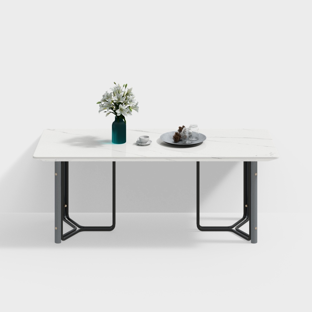 现代长餐桌-木质方餐桌