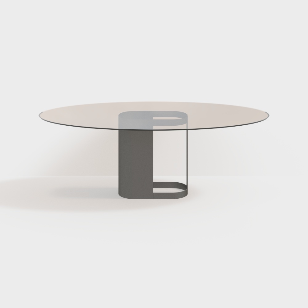 现代餐桌-玻璃餐桌3D模型