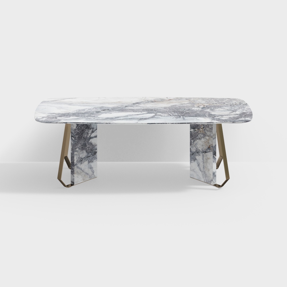 现代餐桌-大理石造型餐桌