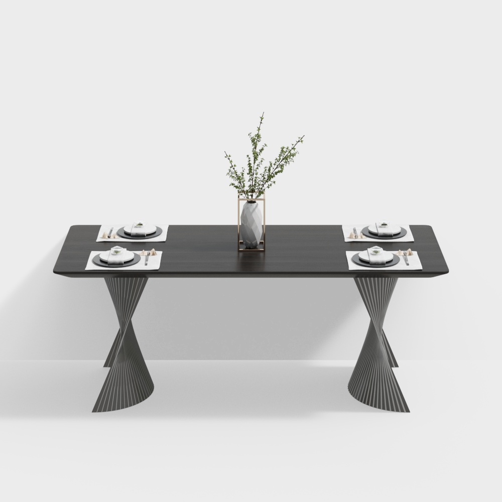 现代餐桌组合-长方造型餐桌