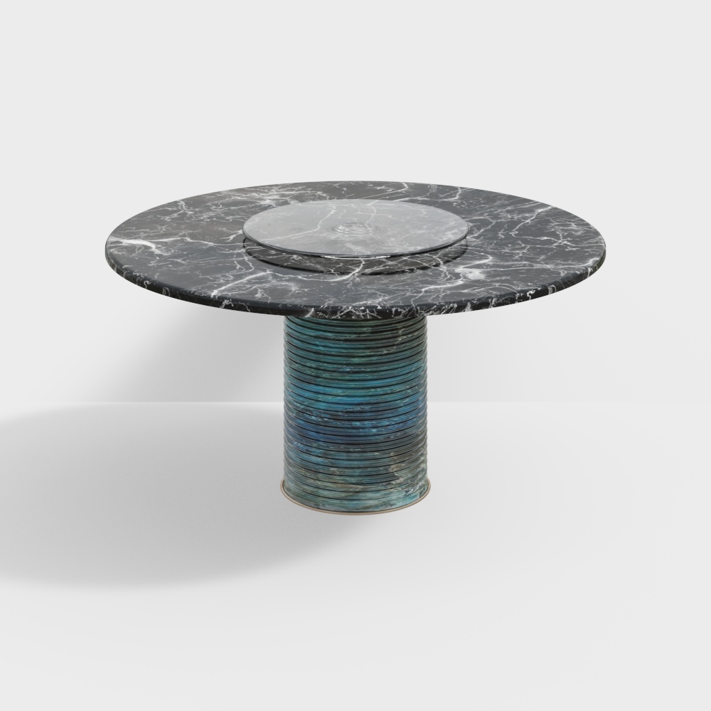 现代餐桌-元素圆餐桌3D模型