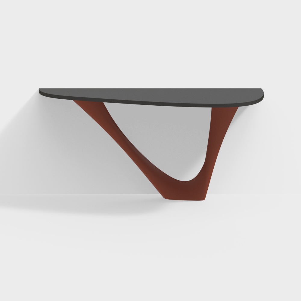 现代餐桌-金属橙桌子3D模型