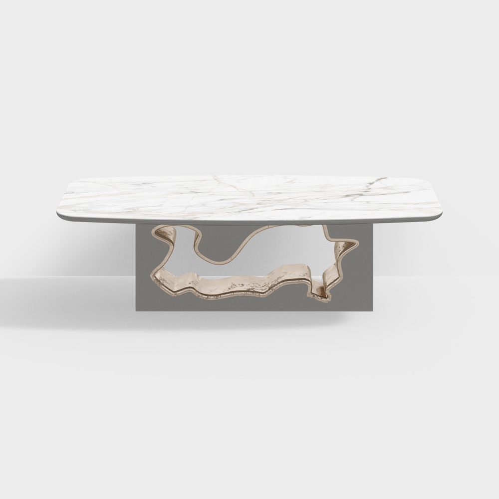 现代餐桌-大理石图形餐桌3D模型