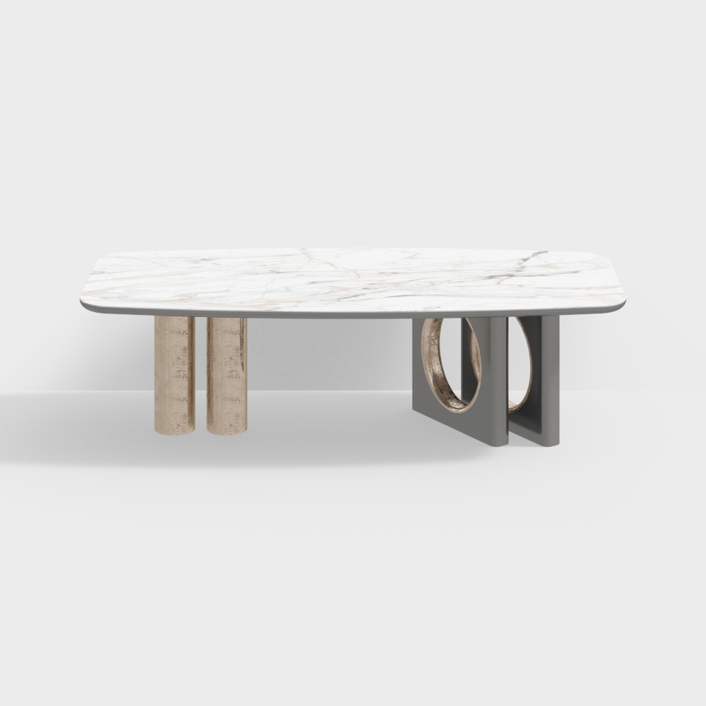 现代餐桌-样式大理石桌子