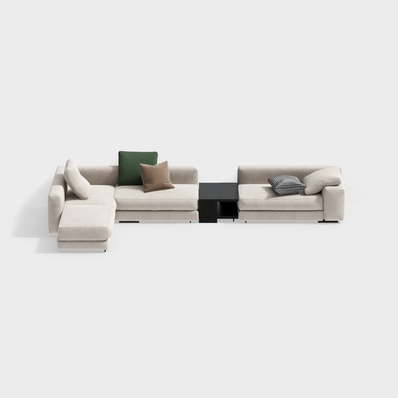 American Modern European Seats & Sofas,L-shaped Sofa,Gray