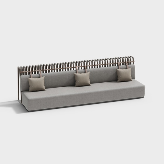 Modern Fabric Curved Booth Sofa-Sofa