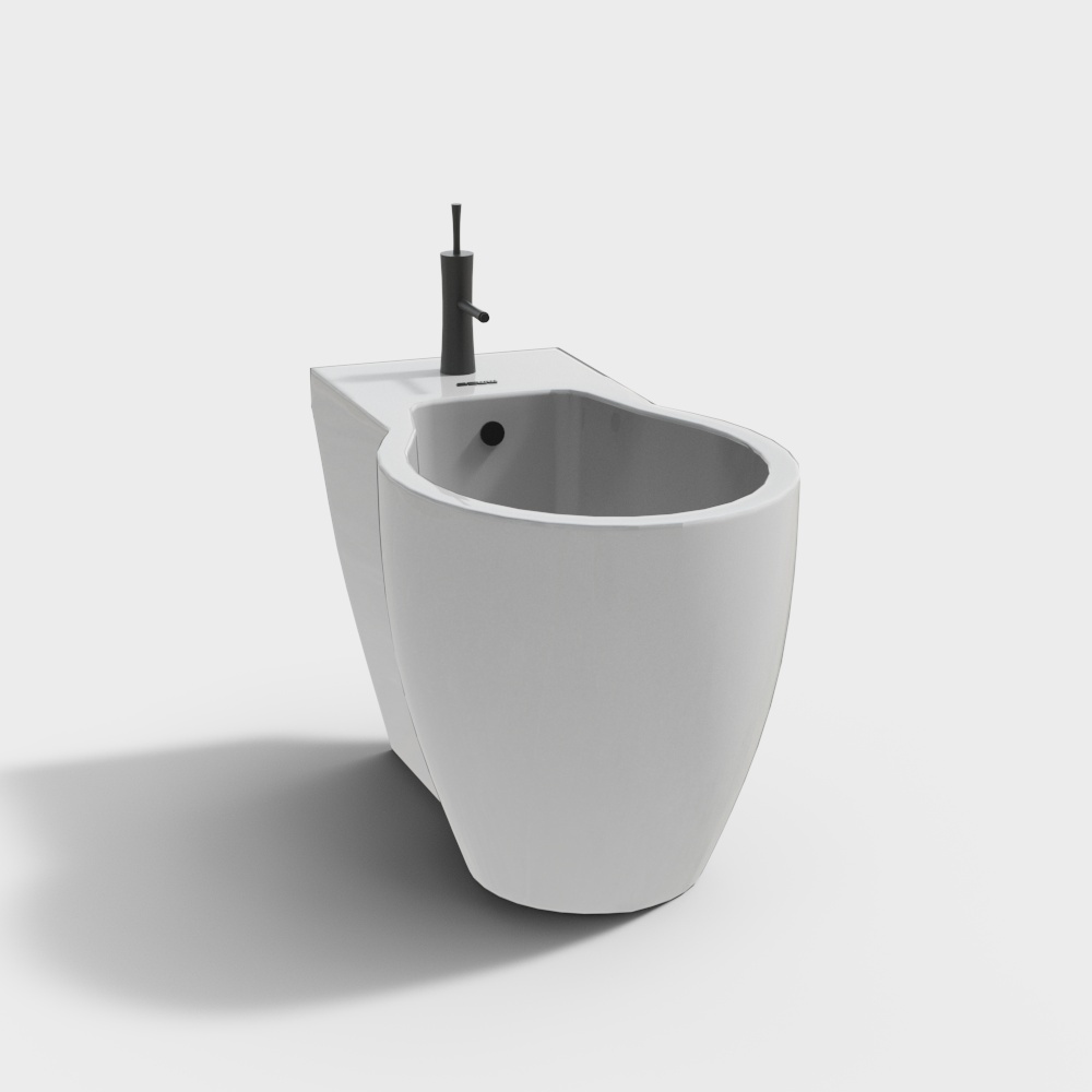 现代马桶-拖把池3D模型