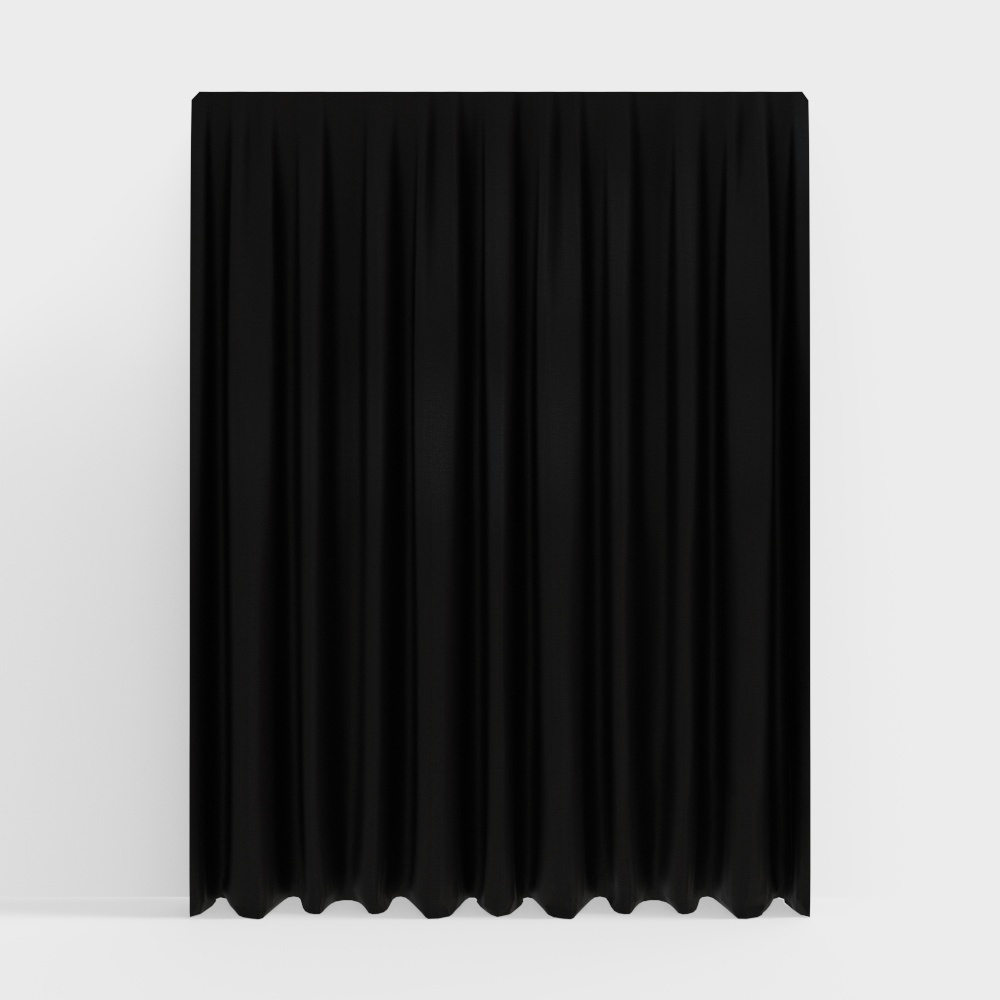 黑色窗帘3D模型